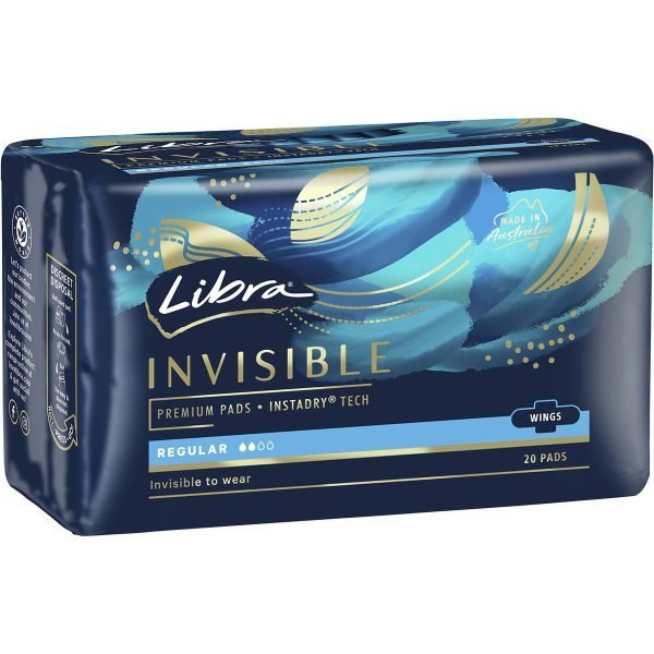 Libra Invisible Premium Pads Regular With Wings 20PK