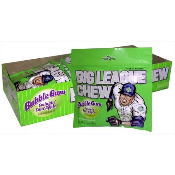 Big League Chew Bubble Gum Sour Apple 2.1oz(60g)