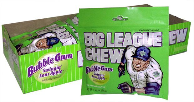 Big League Chew Bubble Gum Sour Apple 2.1oz(60g)
