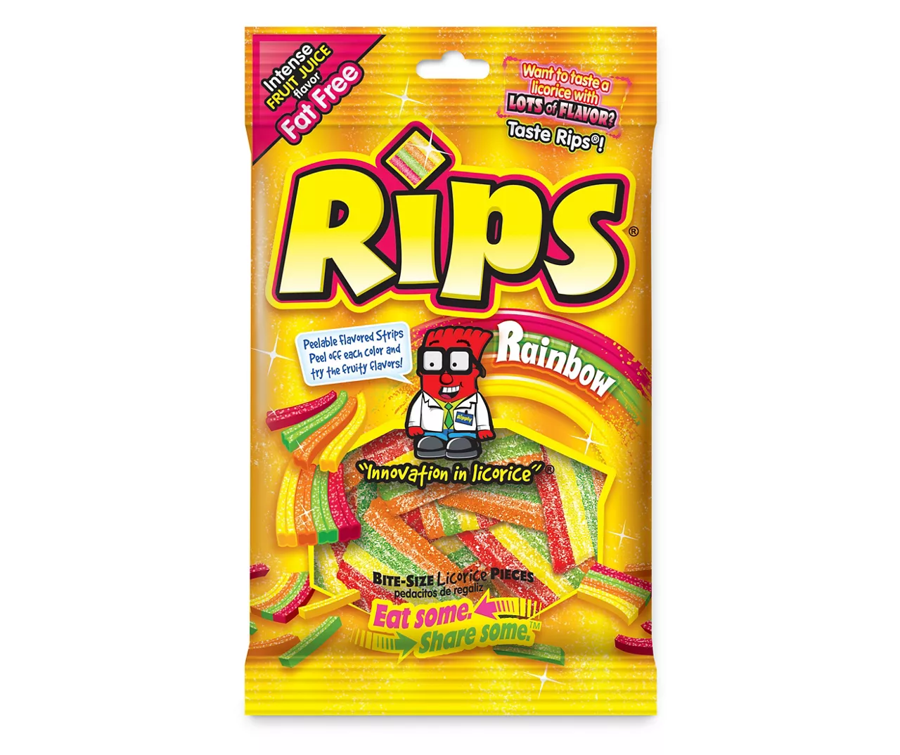 Rips Chewy Candy Rainbow Licorice 99g