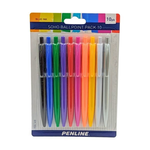 Penline Soho Ballpoint Pen 10 Pack - Blue