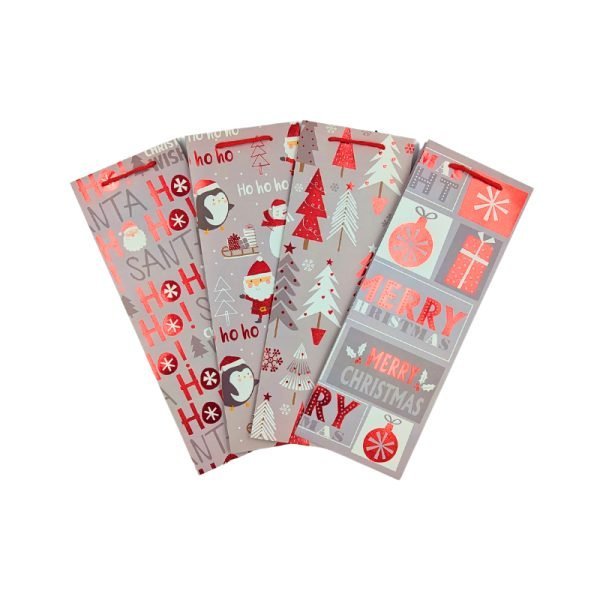 Christmas Wine Bag - Assorted Designs - 36x12x10cm