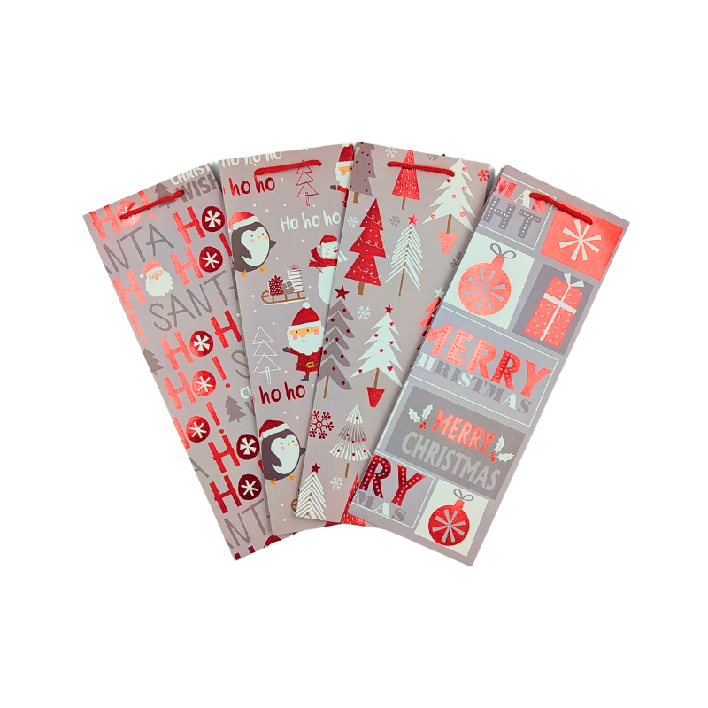 Christmas Wine Bag - Assorted Designs - 36x12x10cm - Image 2