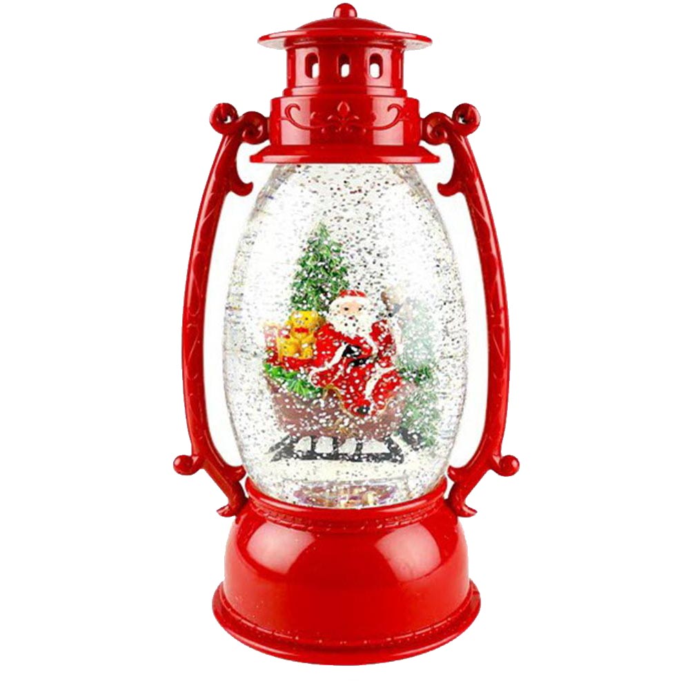 Nice & Nifty Christmas Swirling Glitter Lantern - Red