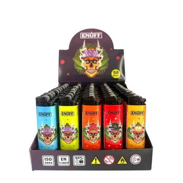 Enuff Disposable Flint Lighters Skull Patterned