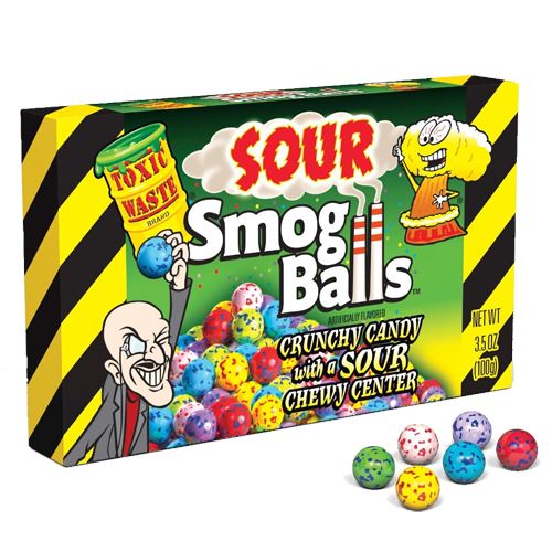 Toxic Waste Sour Smog Balls Candy Theatre Box 99g