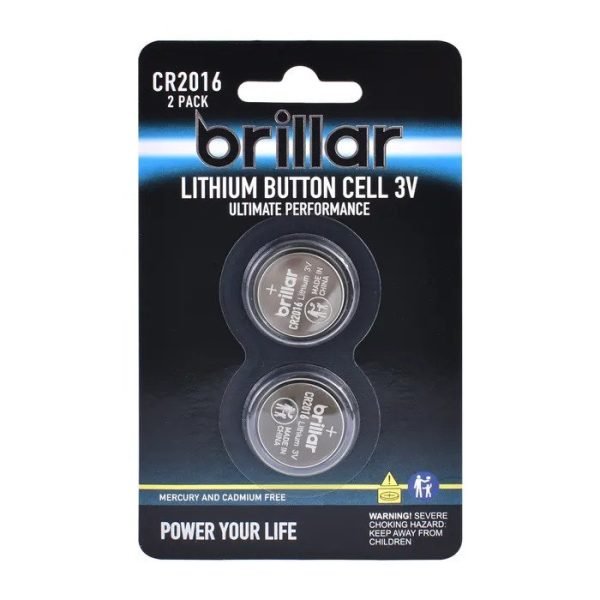 Brillar CR2016 Lithium Battery - 2 Pack