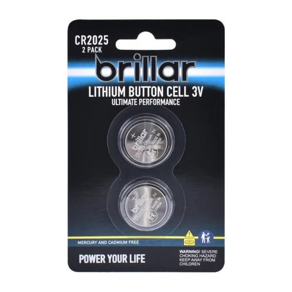 Brillar CR2025 Lithium Battery - 2 Pack