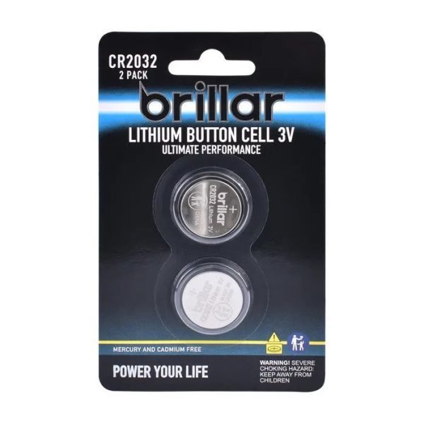 Brillar CR2032 Lithium Battery - 2 Pack