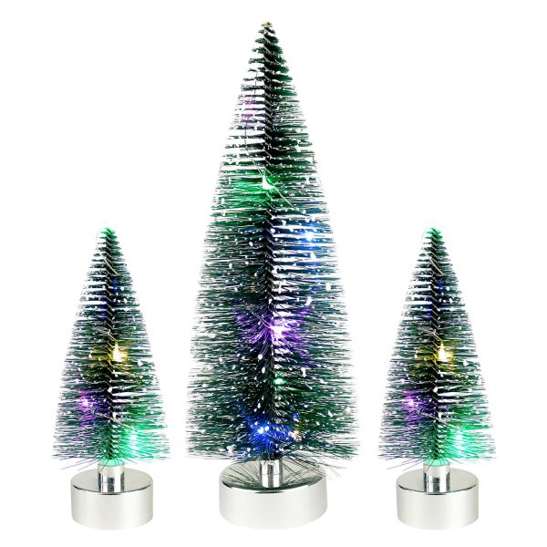 Nice & Nifty Christmas Tabletop Light Up Trees - 3 Pack