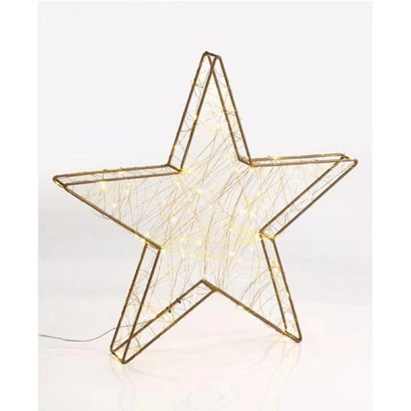 Nice & Nifty Christmas Giant Wire Star Light Warm White - Gold