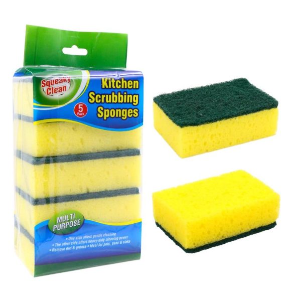 Squeaky Clean Kitchen Scrubbing Sponges-5PK