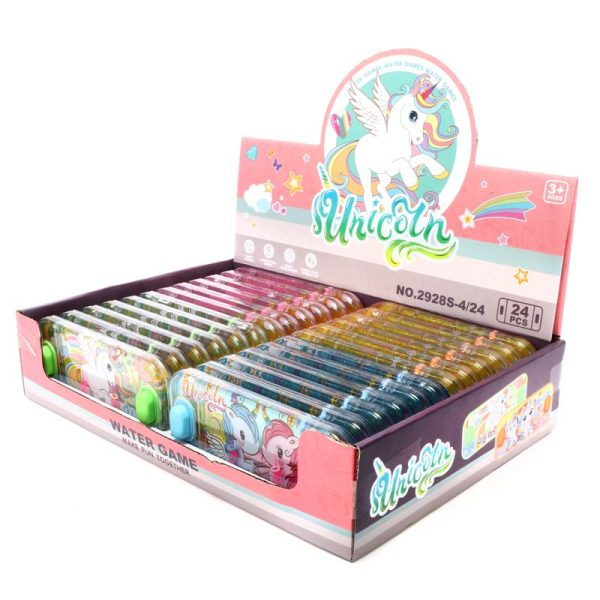 Hand Held Water Skill Game Unicorn Party 15.5cm x 7cm 4 Assorted Designs