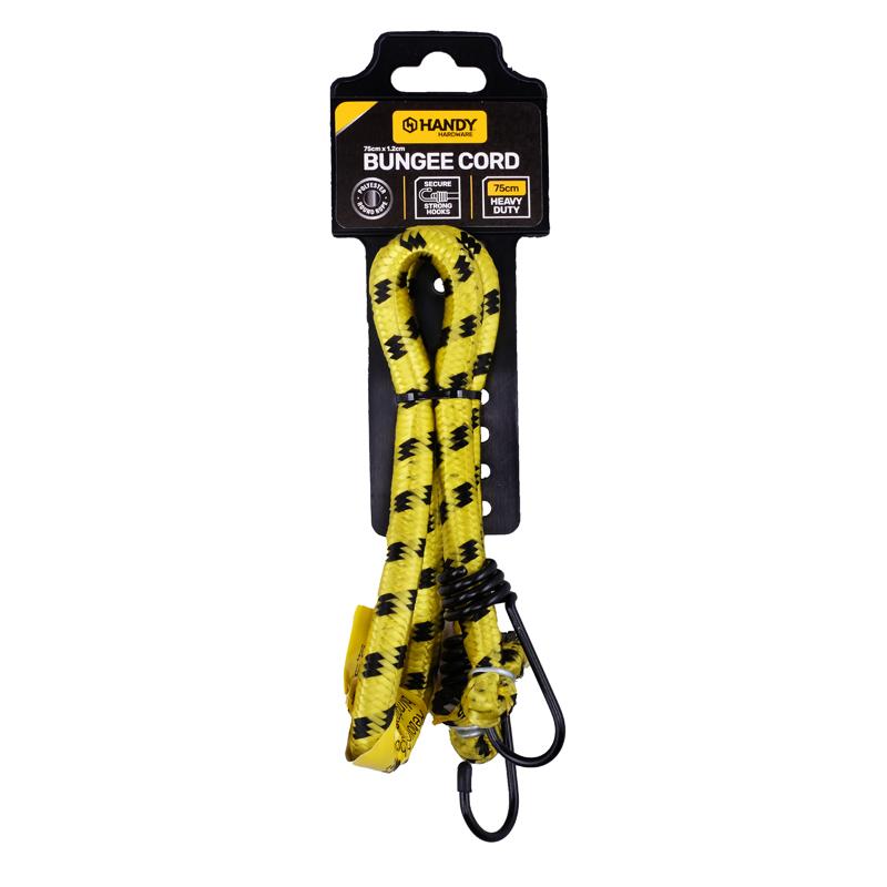 Handy Hardware Bungee Cord Heavy Duty Yellow/Black 75cm (L) x 1.2cm (D)