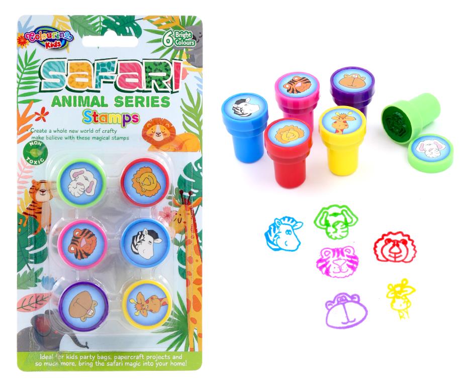 6PK Fun Stamps - Safari Animal Series