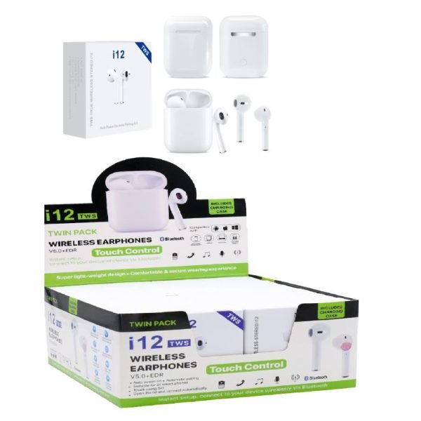 i12 Series TWS Bluetooth Earphones W/Charge Box