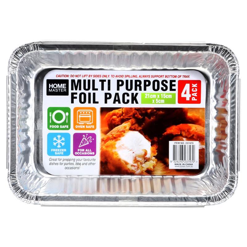 Home Master BBQ Foil Trays 21cm x 15cm x 5cm 4pk