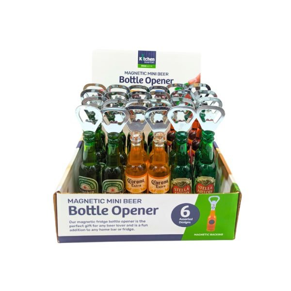 Bottle Opener With Magnet Beer Bottle Shaped 13.5cm x 2.5cm 6 Assorted