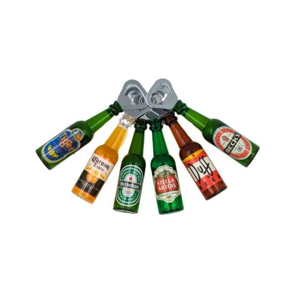 Bottle Opener With Magnet Beer Bottle Shaped 13.5cm x 2.5cm 6 Assorted