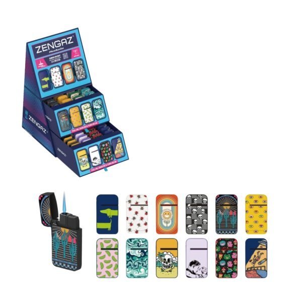Zengaz Cube Display Printed Lighters 126D - Assorted Designs