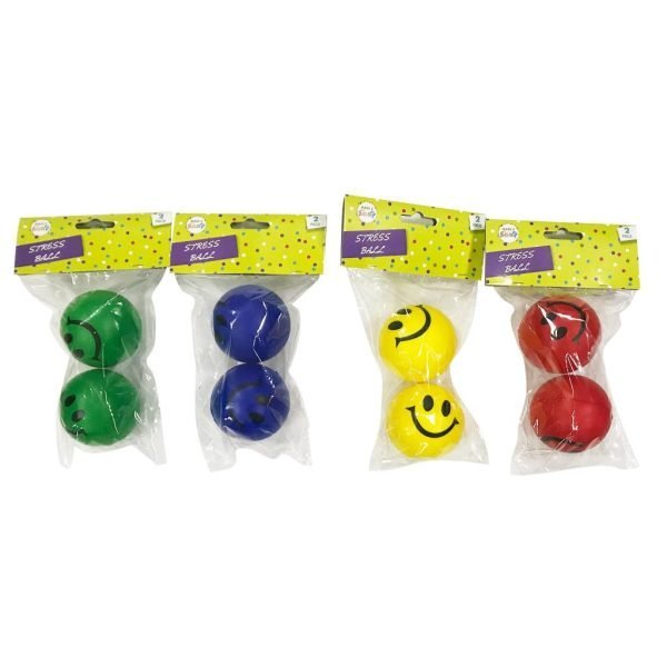 2PK Smiley Face Stress Ball