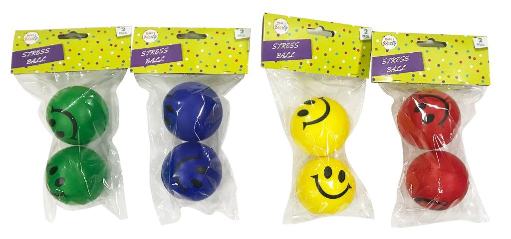 2PK Smiley Face Stress Ball