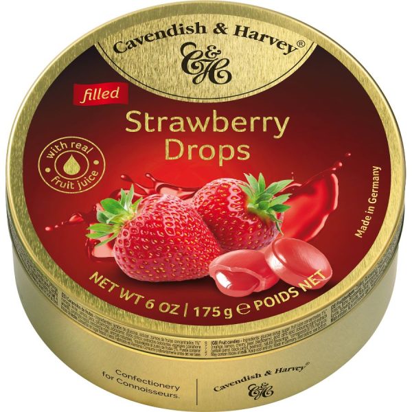 Cavendish & Harvey Tins Strawberry Filled Drops 175g