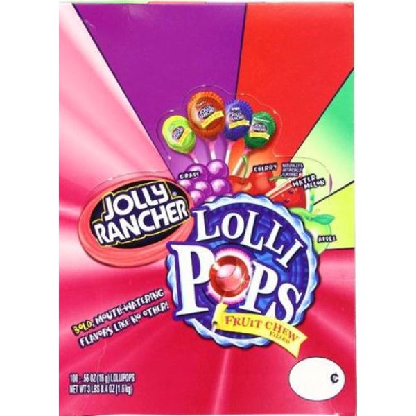 Hershey's Changemakers Jolly Rancher Frt Chew Filled Lollipops 100ct 0.56Oz (16g)