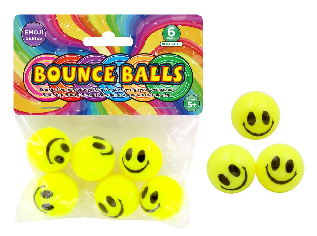6PK Emoji Series Bouncy Balls