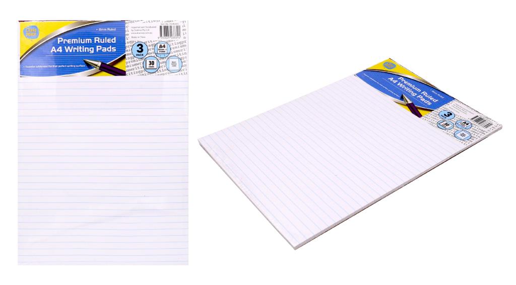 Class Mate 3PK A4 Ruled Series Writing Pads