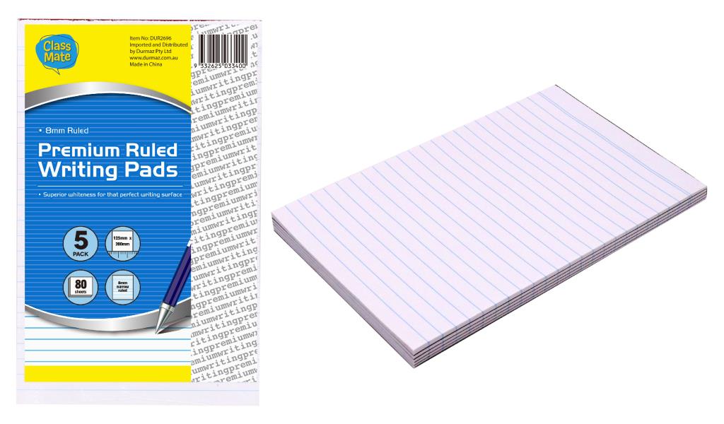 Class Mate 5PK Ruled Series Writing Note Pads-20CM x 12.5CM