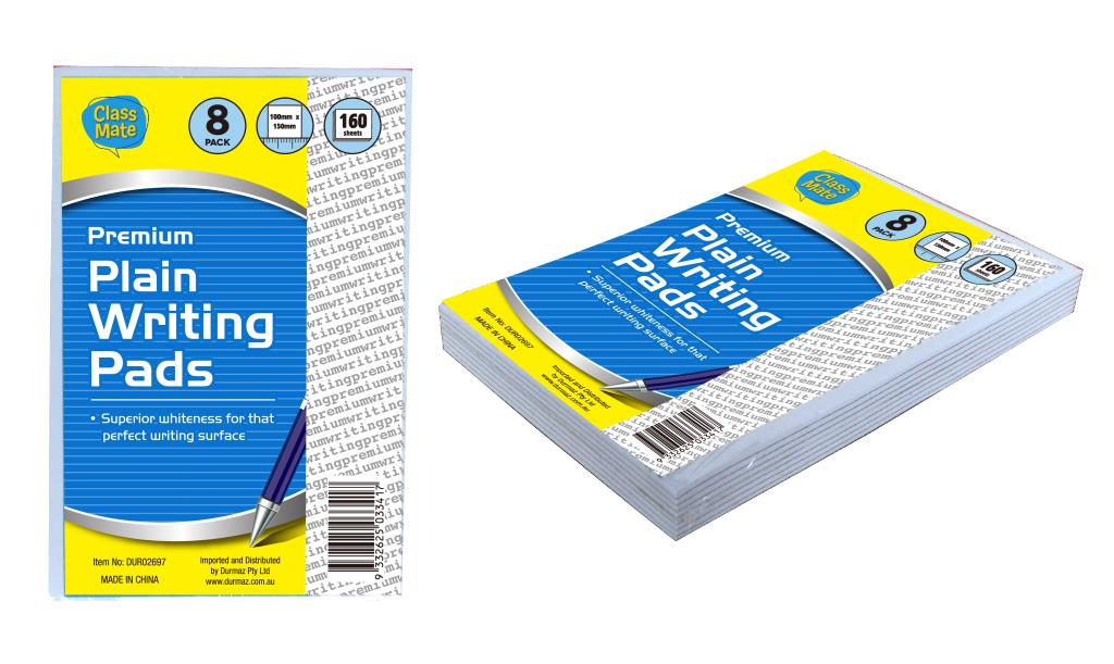 Class Mate 8PK Plain Series Writing Pads-15CM x 10CM