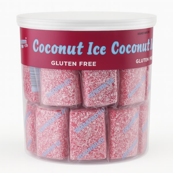 Coconut Ice Fudge in Tub
