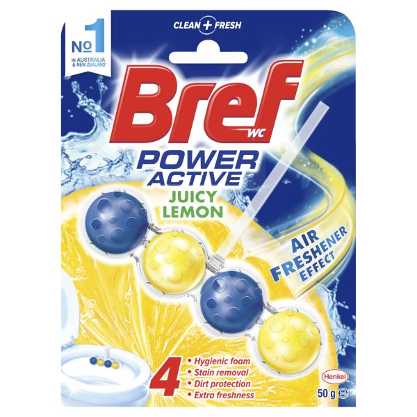 Bref Power Active Rim Block Toilet Cleaner Juicy Lemon 50g