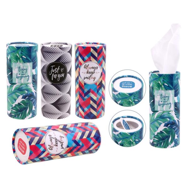 Decorative Cylinder Style Car Tissues -50PK