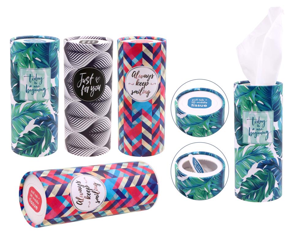 Decorative Cylinder Style Car Tissues -50PK