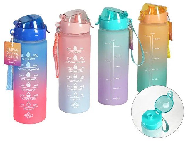 Motivational Ombre Drink Bottle 750ml