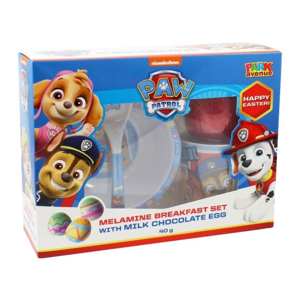 Paw Patrol Melamine Breakfast Set with Milk Chocolate Eggs 40g