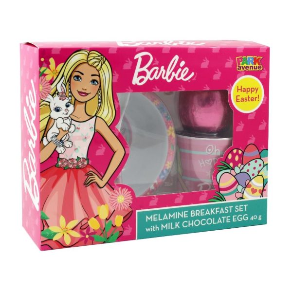 Barbie Melamine Breakfast Set with Milk Chocolate Eggs 40g