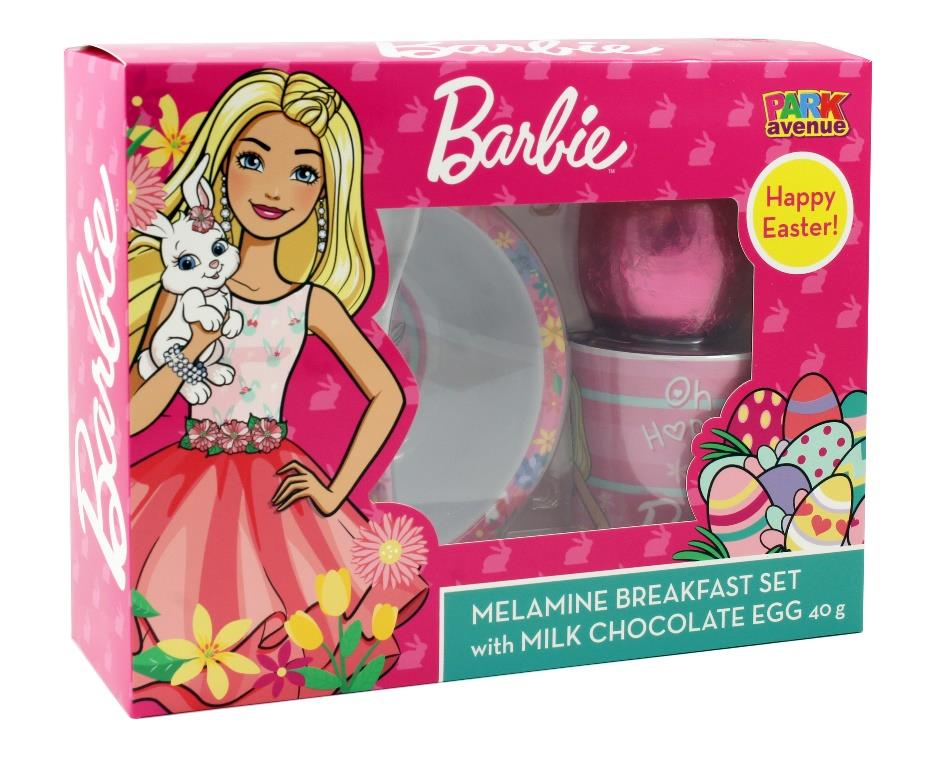 Barbie Melamine Breakfast Set with Milk Chocolate Eggs 40g