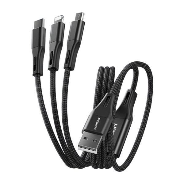 Pisen 3 in 1 1.5M Aluminum Alloy Braided Charging Cable (1500mm) AP04-1500