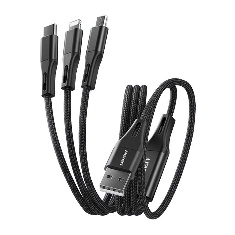 Pisen 3 in 1 1.5M Aluminum Alloy Braided Charging Cable (1500mm) AP04-1500