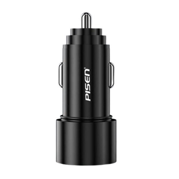 Pisen Metal PD + QC Fast car charger 36W (Black)