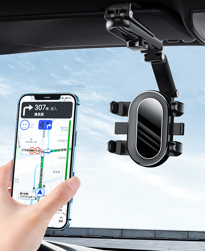Universal 360° Rotation Car Clip Sun Visor Phone Holder Rearview Mirror Mount - Image 2