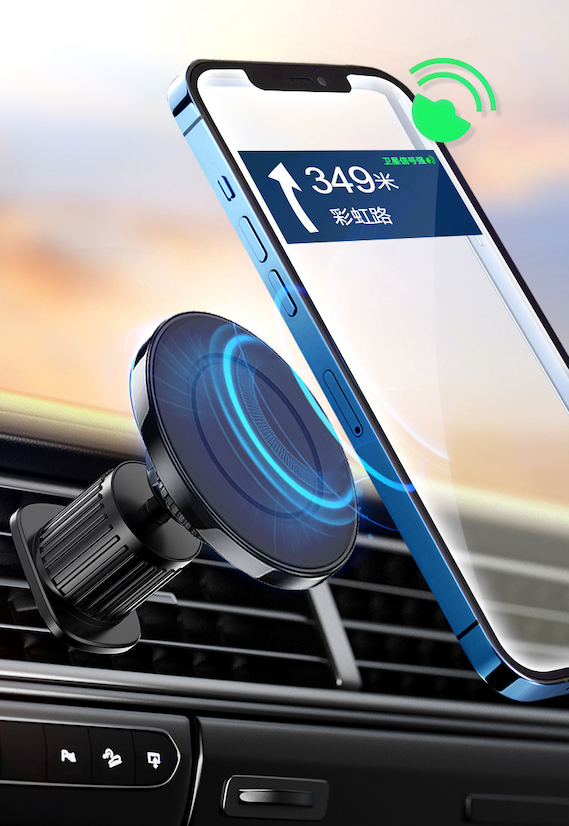 Strong Magnetic Car Airvent Mount for iPhone Compatible with Magsafe Black