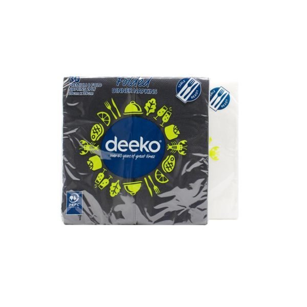 Deeko 30PK Napkins Assorted Colours Black and White - 39x39cm