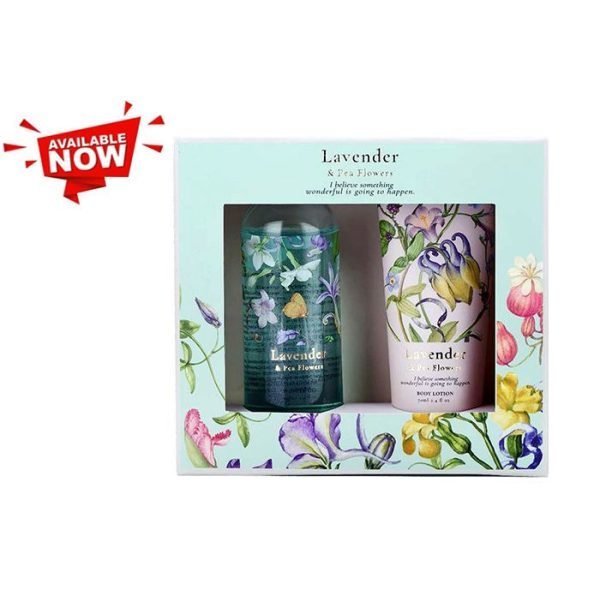 Skin Care Gift Set - Lavender & Pea Flowers