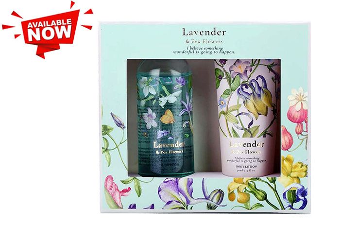 Skin Care Gift Set - Lavender & Pea Flowers