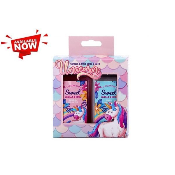 Unicorn Bath Gift Set - Vanilla & Rose (Set of 2)