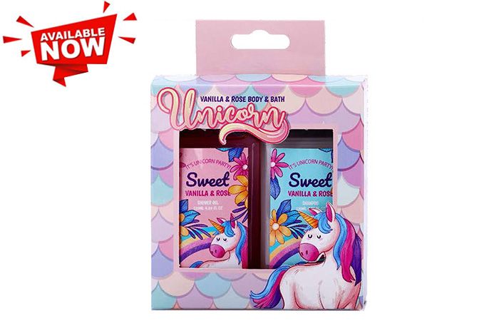 Unicorn Bath Gift Set - Vanilla & Rose (Set of 2)